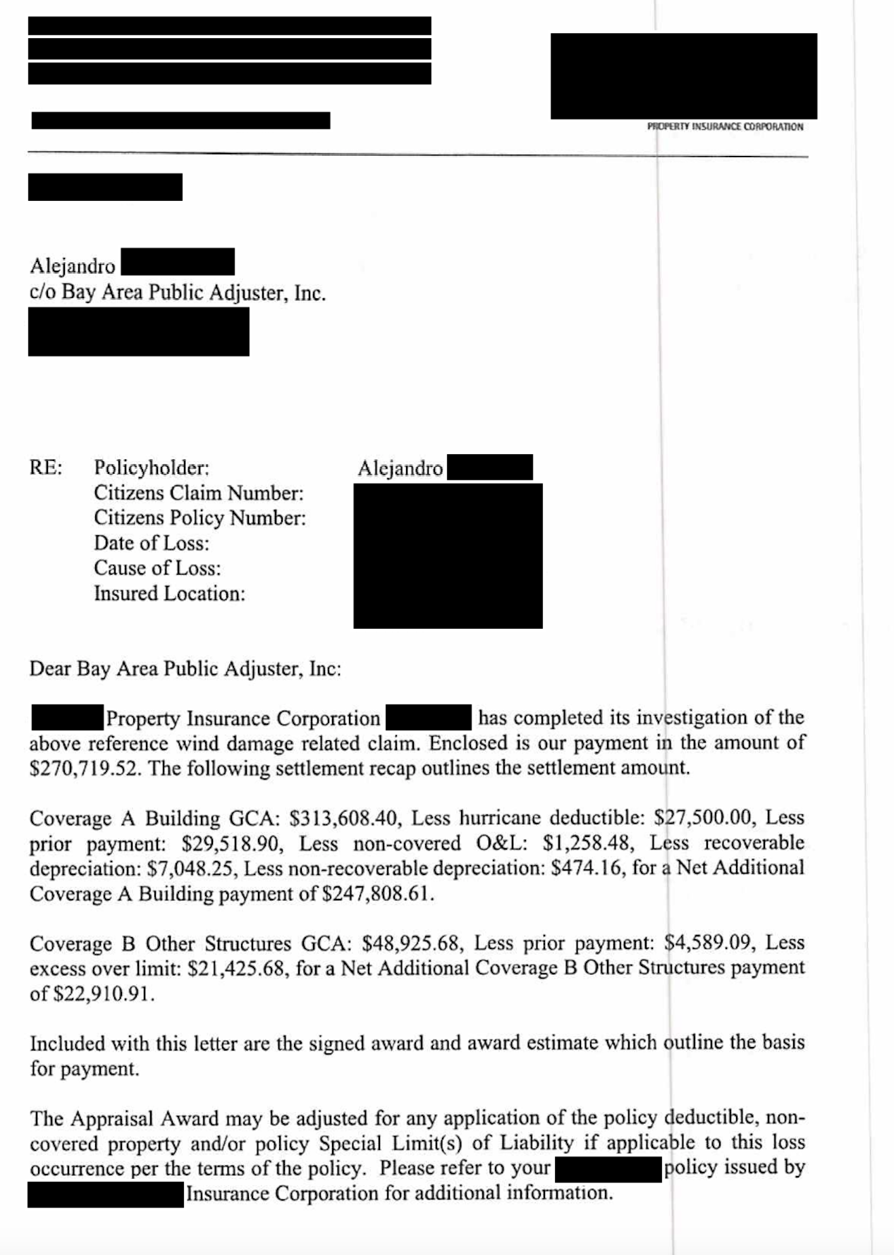 Complete redacted payment verification for case 4, document 1